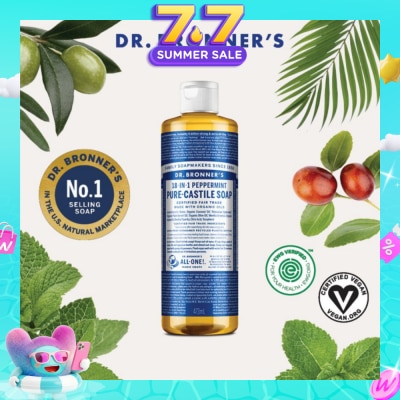 DR BRONNER'S - Peppermint Pure Castile Liquid Soap 473ml