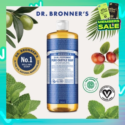 DR BRONNER'S Peppermint Pure Castile Liquid Soap 946ml
