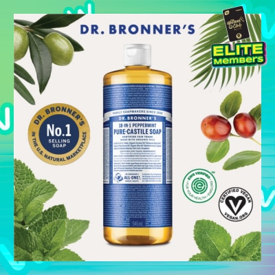 DR BRONNER'S Peppermint Pure Castile Liquid Soap 946ml
