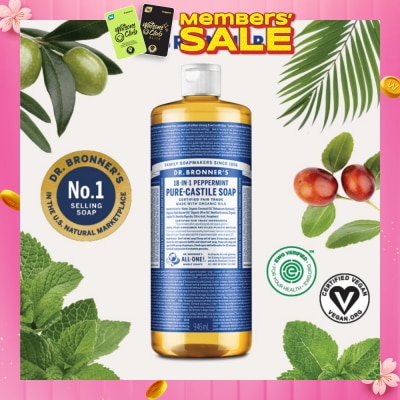 DR BRONNER'S Peppermint Pure Castile Liquid Soap 946ml