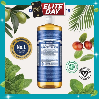DR BRONNER'S Peppermint Pure Castile Liquid Soap 946ml image