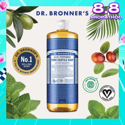 DR BRONNER'S Peppermint Pure Castile Liquid Soap 946ml