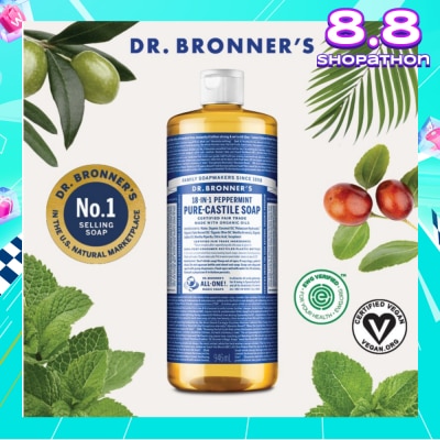 DR BRONNER'S Peppermint Pure Castile Liquid Soap 946ml