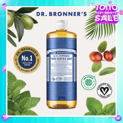 DR BRONNER'S Peppermint Pure Castile Liquid Soap 946ml