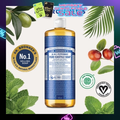 DR BRONNER'S Peppermint Pure Castile Liquid Soap 946ml