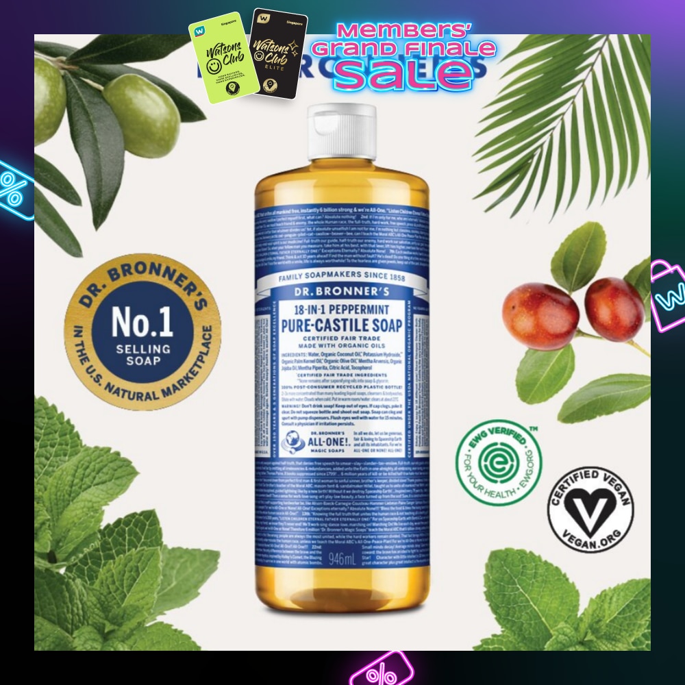 Peppermint Pure Castile Liquid Soap 946ml