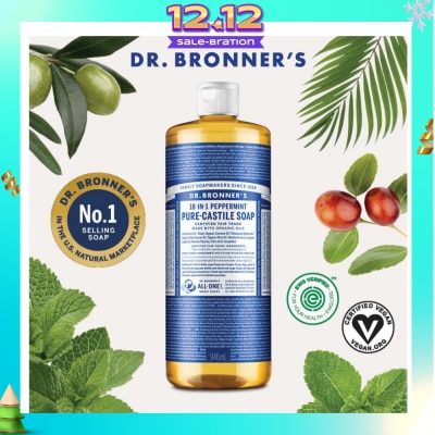 DR BRONNER'S Peppermint Pure Castile Liquid Soap 946ml