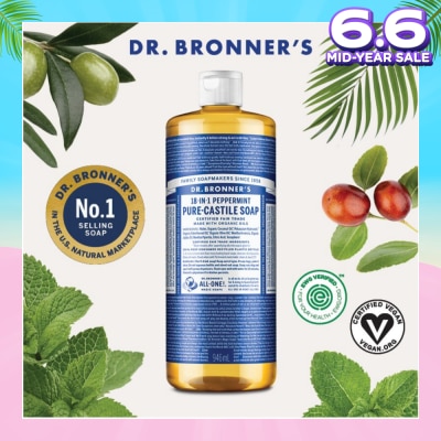 DR BRONNER'S Peppermint Pure Castile Liquid Soap 946ml