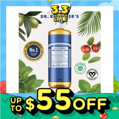 DR BRONNER'S Peppermint Pure Castile Liquid Soap 946ml