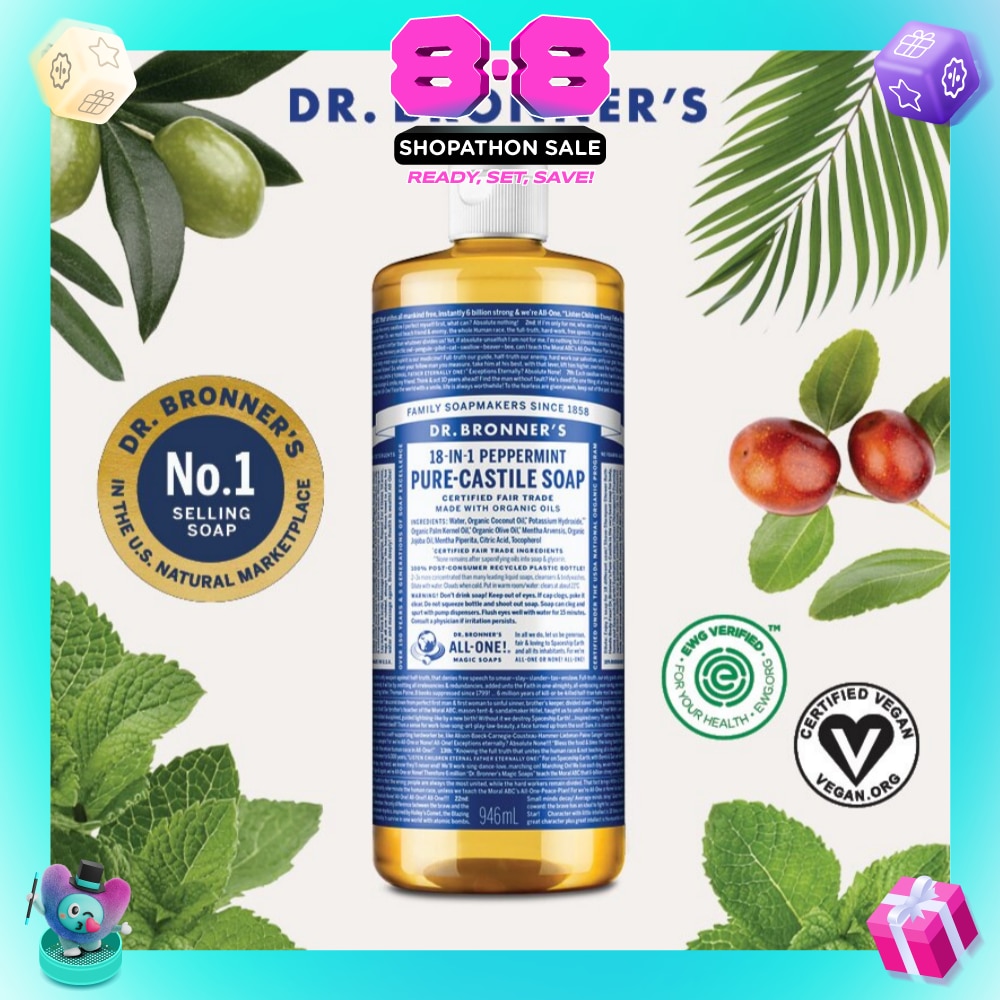 Peppermint Pure Castile Liquid Soap 946ml