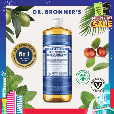 DR BRONNER'S Peppermint Pure Castile Liquid Soap 946ml