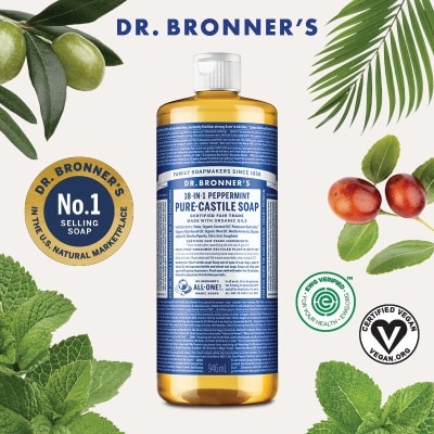 DR BRONNER'S Peppermint Pure Castile Liquid Soap 946ml