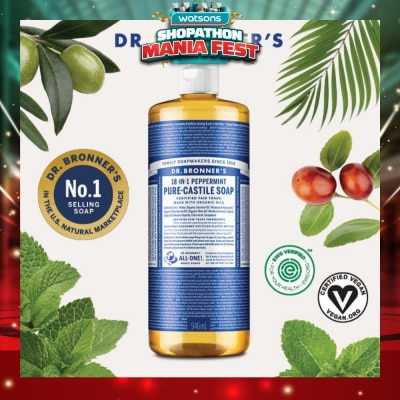 DR BRONNER'S - Peppermint Pure Castile Liquid Soap 946ml