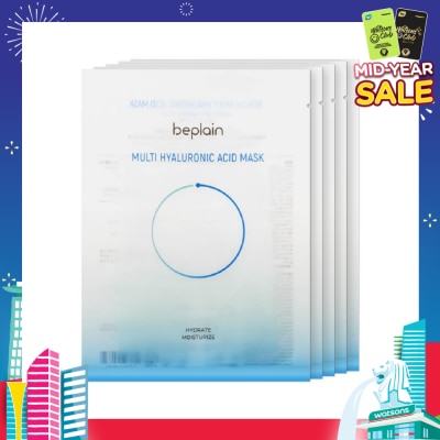 BEPLAIN Multi Hyaluronic Acid Mask Sheet (For Hydrate + Moisturise) 5s