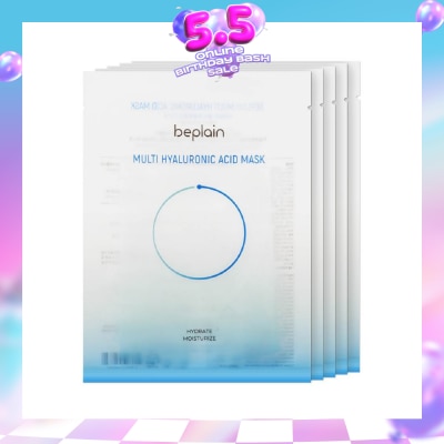 BEPLAIN - Multi Hyaluronic Acid Mask Sheet (For Hydrate + Moisturise) 5s