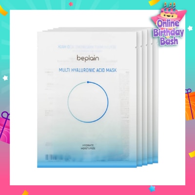 BEPLAIN Multi Hyaluronic Acid Mask Sheet (For Hydrate + Moisturise) 5s