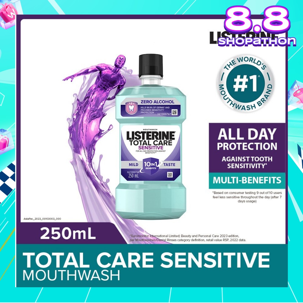 Listerine Total Care Sensitive Mouthwash Non Alcohol 250mL