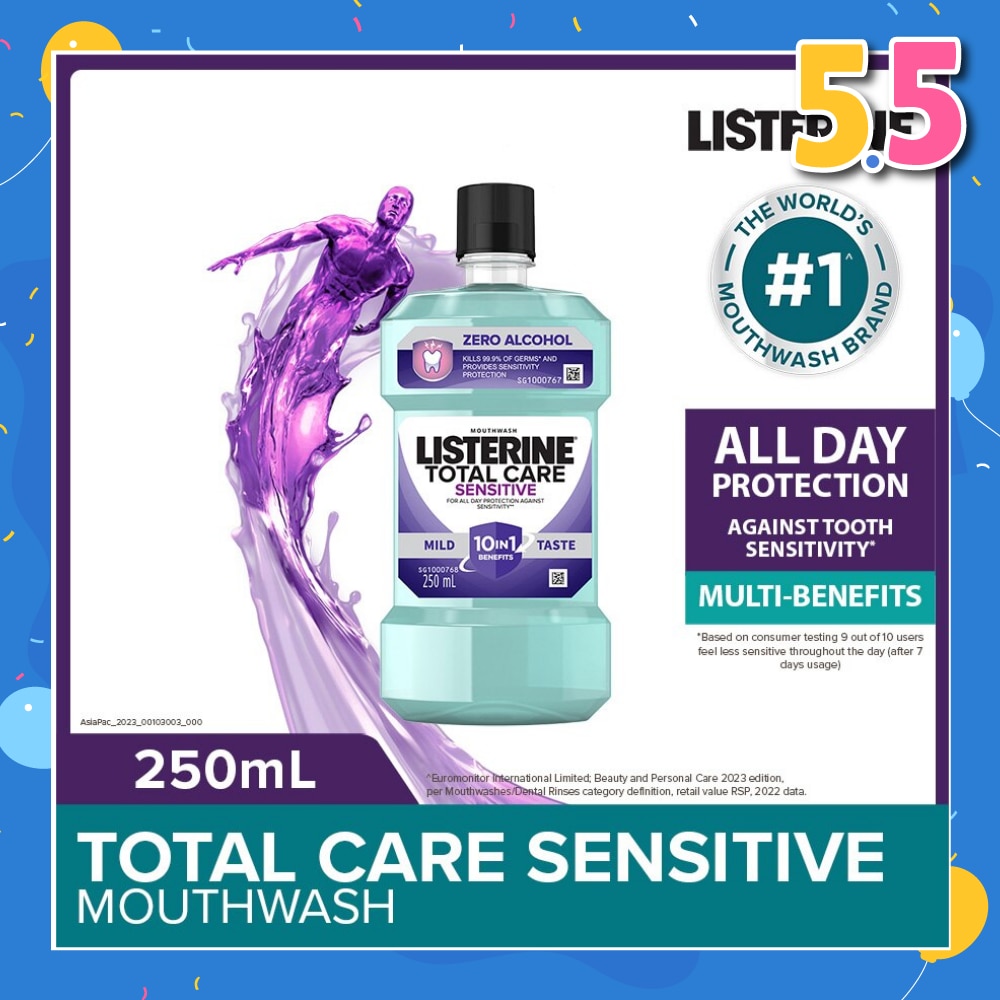 Listerine Total Care Sensitive Mouthwash Non Alcohol 250mL
