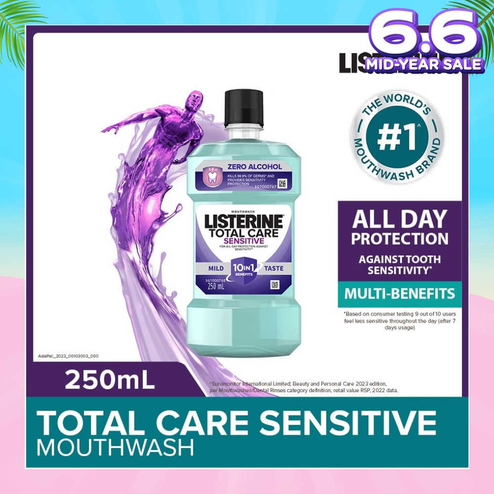 Listerine Total Care Sensitive Mouthwash Non Alcohol 250mL