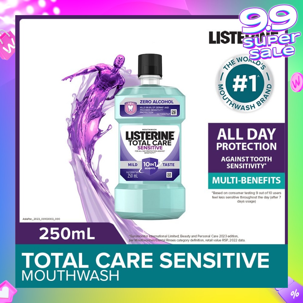 Listerine Total Care Sensitive Mouthwash Non Alcohol 250mL