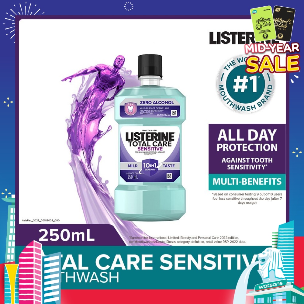 Listerine Total Care Sensitive Mouthwash Non Alcohol 250mL