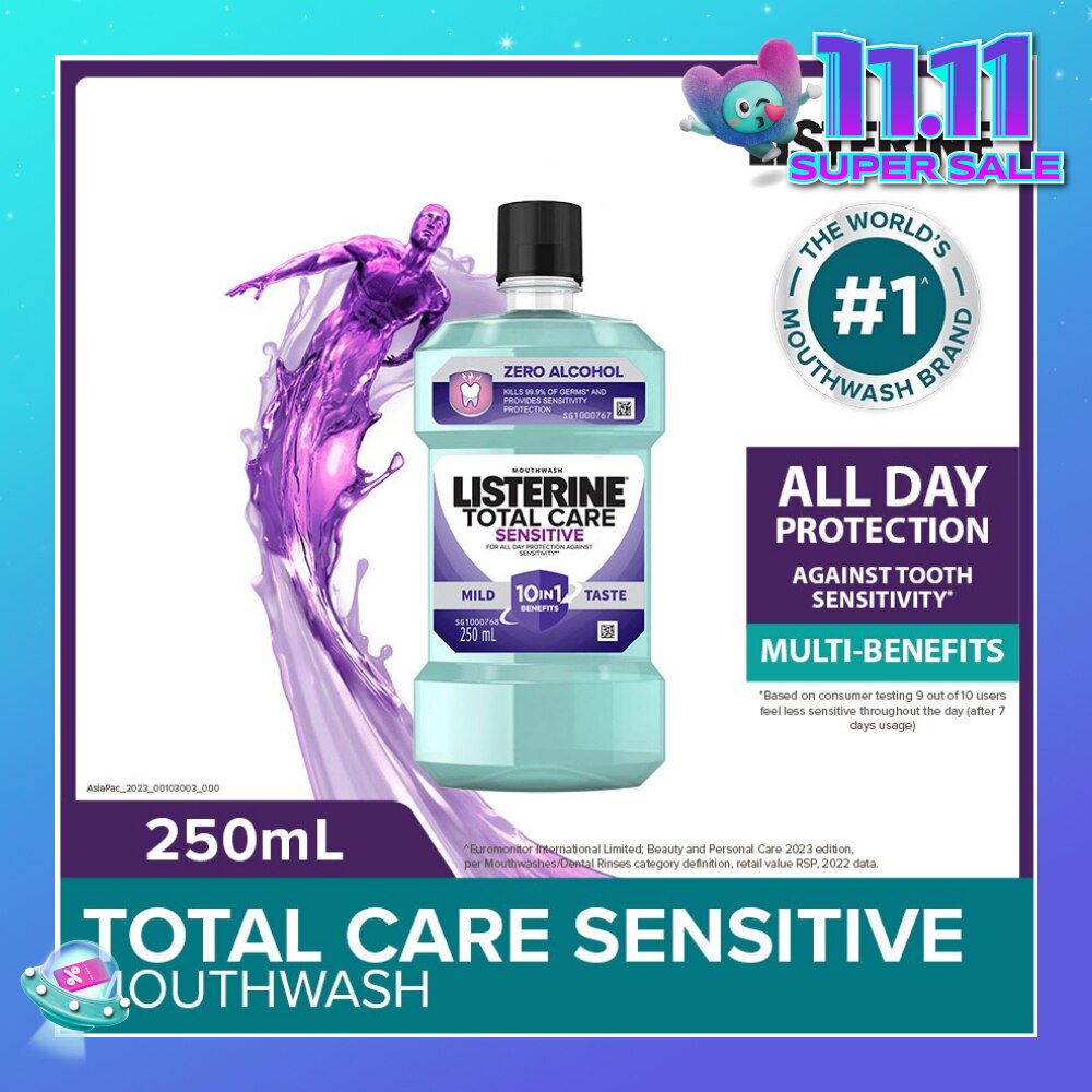Listerine Total Care Sensitive Mouthwash Non Alcohol 250mL