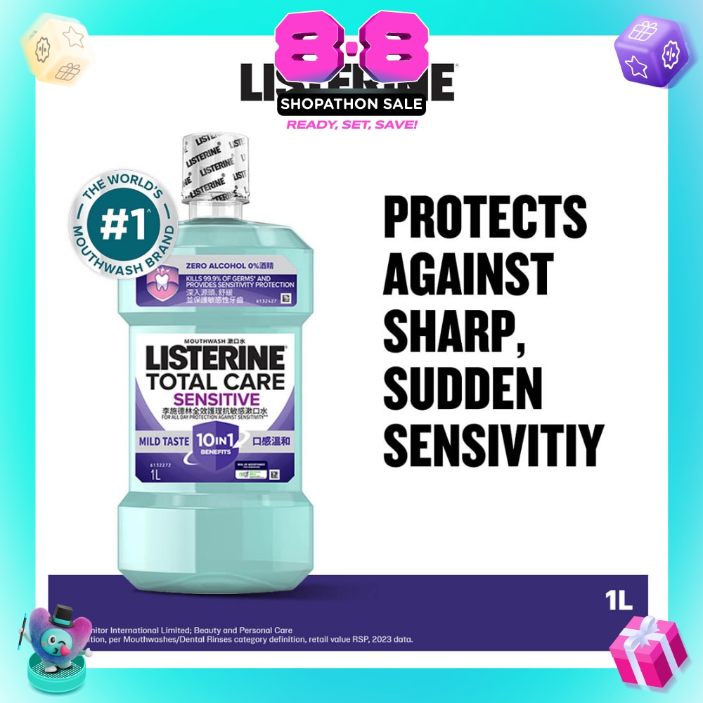 Listerine Total Care Sensitive Mouthwash Non Alcohol 1000mL
