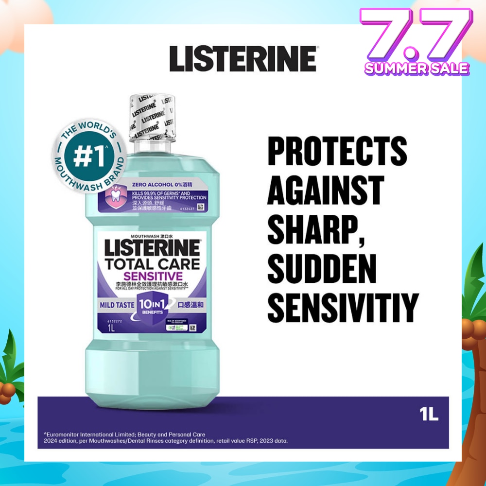 Listerine Total Care Sensitive Mouthwash Non Alcohol  1000mL