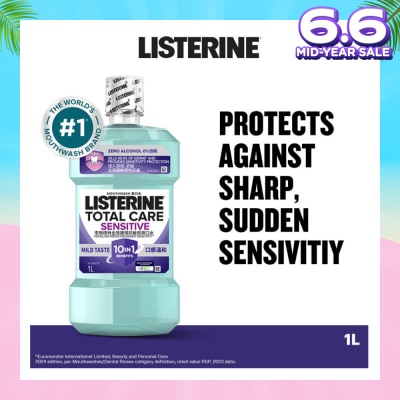 LISTERINE Listerine Total Care Sensitive Mouthwash Non Alcohol  1000mL