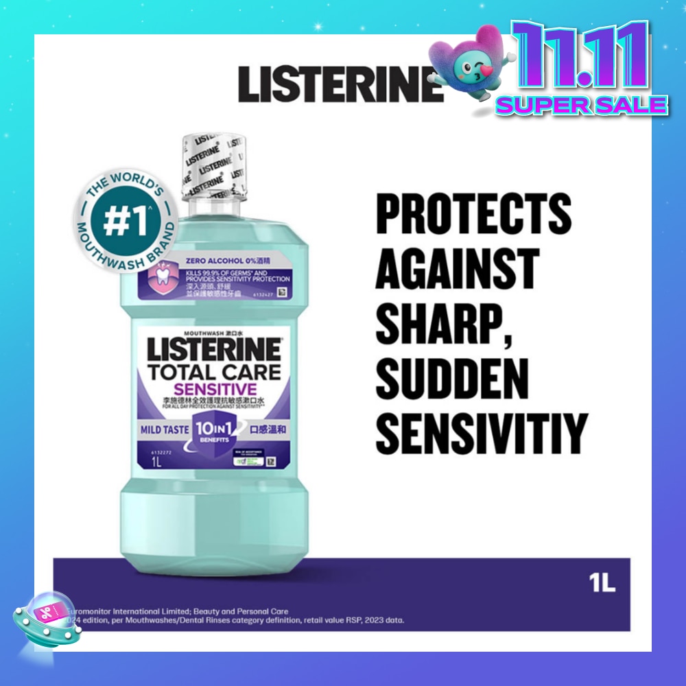 Listerine Total Care Sensitive Mouthwash Non Alcohol 1000mL