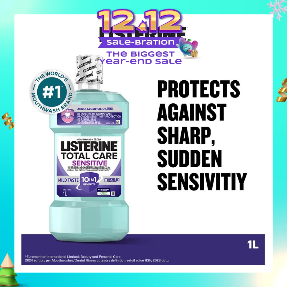 Listerine Total Care Sensitive Mouthwash Non Alcohol 1000mL