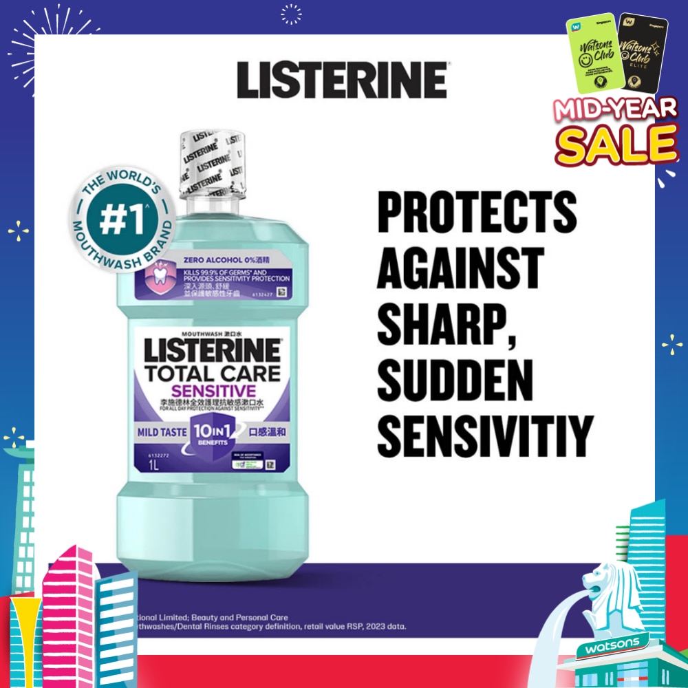Listerine Total Care Sensitive Mouthwash Non Alcohol  1000mL