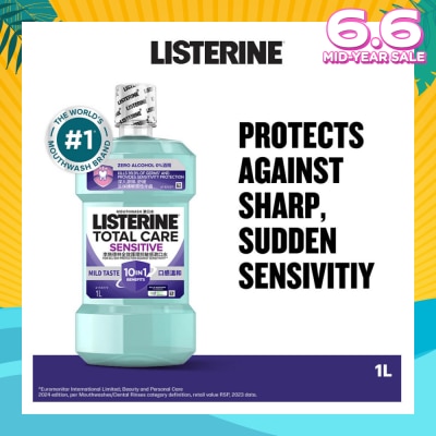 LISTERINE Listerine Total Care Sensitive Mouthwash Non Alcohol  1000mL