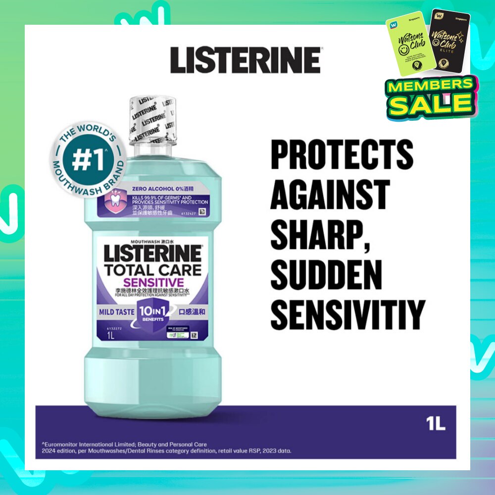 Listerine Total Care Sensitive Mouthwash Non Alcohol  1000mL