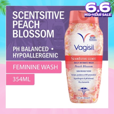 VAGISIL® Scentsitive Scents Daily Intimate Wash Peach Blossom 354ml (Expiry: Sept`2025)