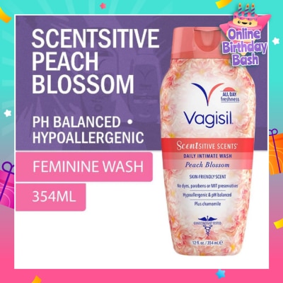 VAGISIL® Scentsitive Scents Daily Intimate Wash Peach Blossom 354ml (Expiry: Sept`2025)