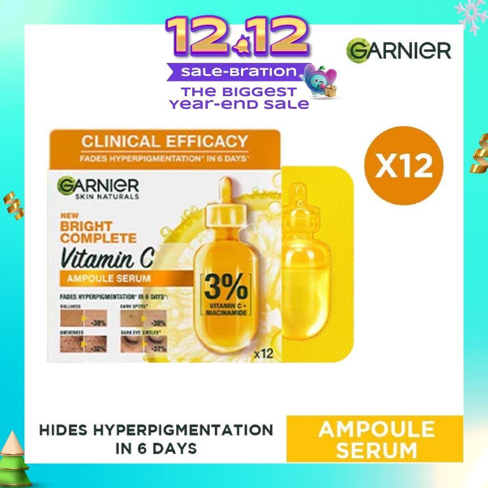 Bright Complete Vitamin C Ampoule Serum (Contains 3% Vitamin C & Niacinamide , Reduces Hyperpigmentation) 1.5ml x 12s