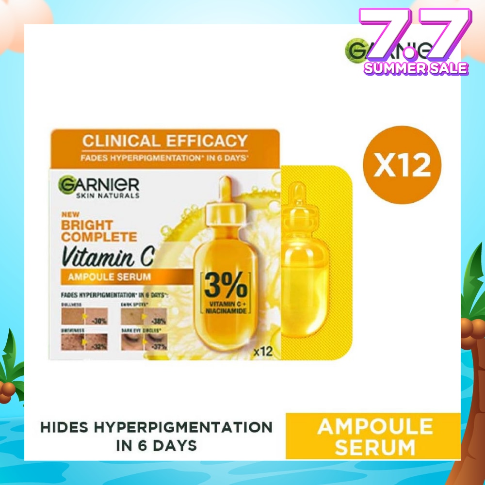 Bright Complete Vitamin C Ampoule Serum (Contains 3% Vitamin C & Niacinamide , Reduces Hyperpigmentation) 1.5ml x 12s