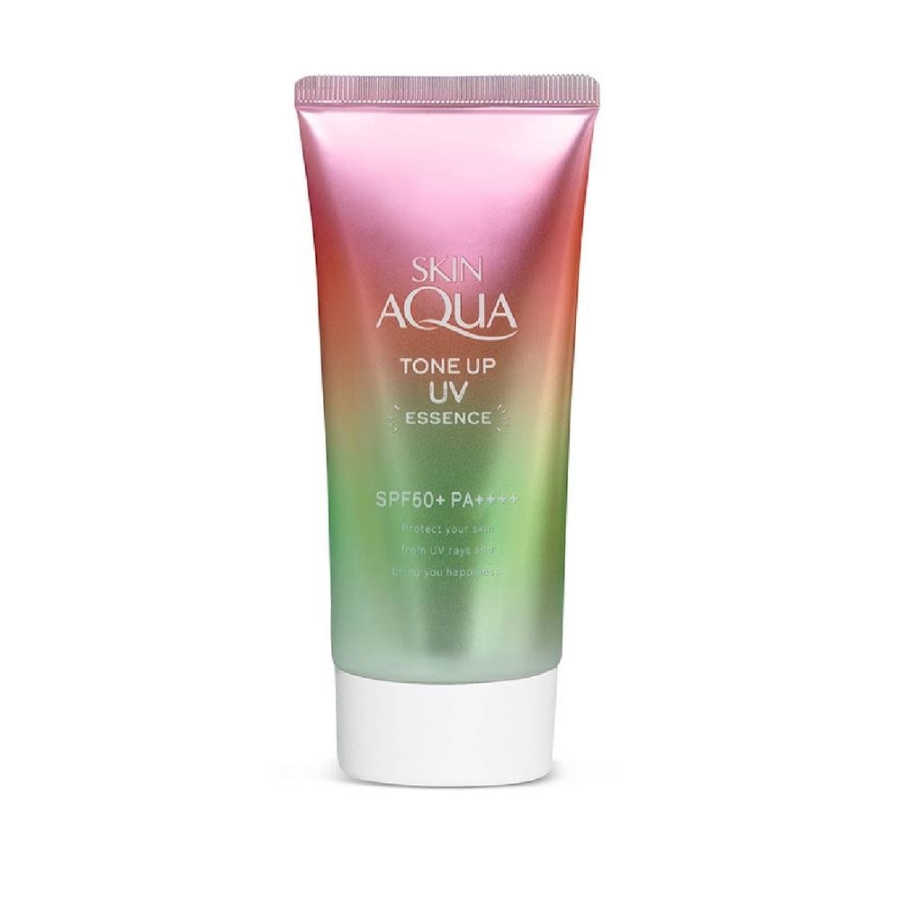 Skin Aqua Tone Up UV Essence Sunscreen Happiness Aura (Colour Corrects + Brightens Dull Skin + Radiant Rosy Complextion + Lightweight For Daily Use) 80g