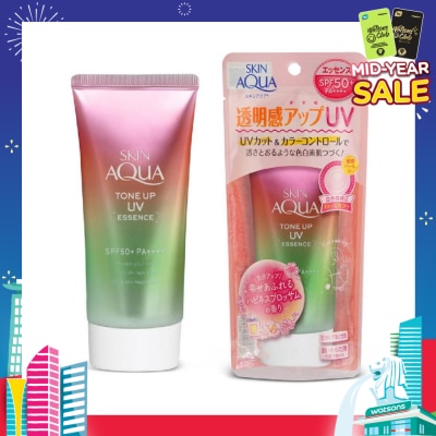 SUNPLAY Skin Aqua Tone Up UV Essence Sunscreen Happiness Aura 80g (Expiry: Feb`2026)