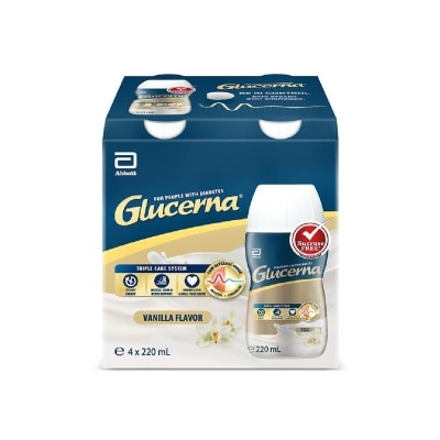 GLUCERNA Triplecare Ready to Drink Nutritional Drink 220ml x 4s (Suitable for Diabetes)