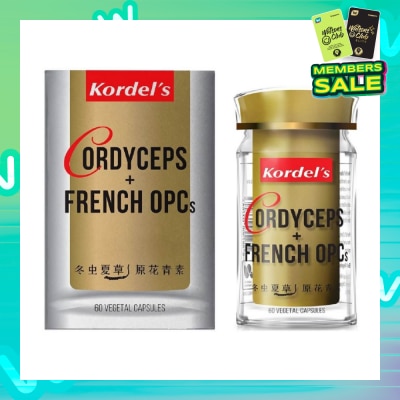 KORDEL'S Cordyceps + French OPCs Vegetal Capsule (Protect Body Against Free Radicals + Maintain Optimal Health Including Kidney & Lungs + Heart Circulation) 60s
