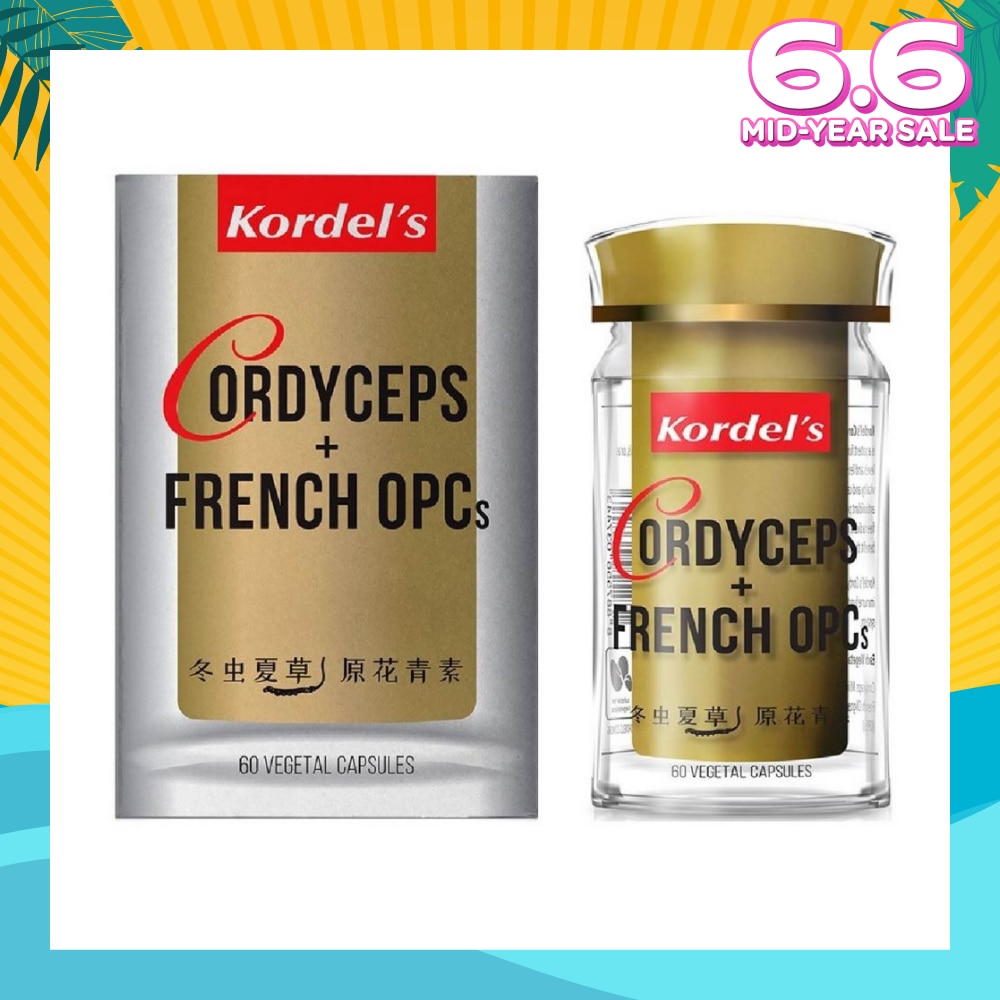 Cordyceps + French OPCs Vegetal Capsule (Protect Body Against Free Radicals + Maintain Optimal Health Including Kidney & Lungs + Heart Circulation) 60s