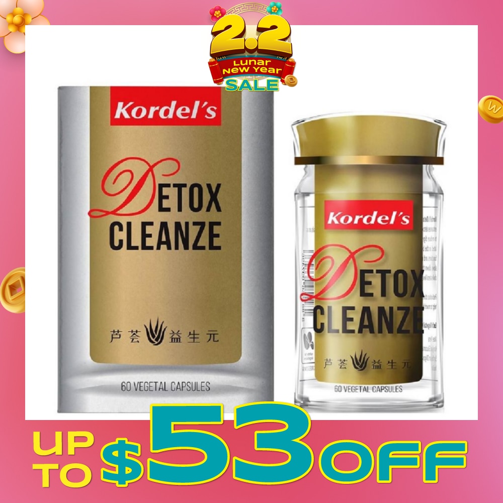 Detox Cleanze Aloe Vera + Prebiotics Vegetal Capsule (Support Healthy Chloesterol Level + Support Healthy Digestive Functions + Regulating Bowel Movement) 60s