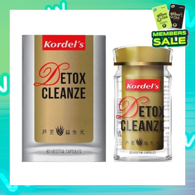 KORDEL'S Detox Cleanze Aloe Vera + Prebiotics Vegetal Capsule (Support Healthy Chloesterol Level + Support Healthy Digestive Functions + Regulating Bowel Movement) 60s