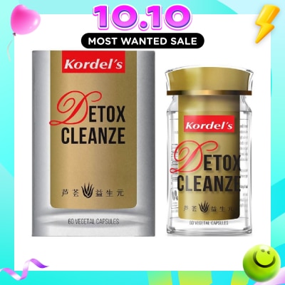 KORDEL'S Detox Cleanze Aloe Vera + Prebiotics Vegetal Capsule (Support Healthy Chloesterol Level + Support Healthy Digestive Functions + Regulating Bowel Movement) 60s (Expiry: Jul`2027) image