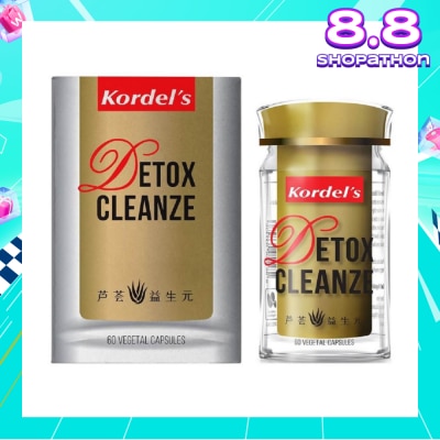 KORDEL'S Detox Cleanze Aloe Vera + Prebiotics Vegetal Capsule (Support Healthy Chloesterol Level + Support Healthy Digestive Functions + Regulating Bowel Movement) 60s