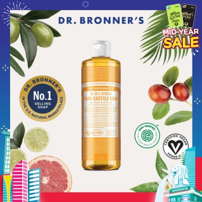 DR BRONNER'S Citrus Orange Castile Liquid Soap 473ml