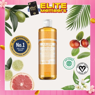 DR BRONNER'S Citrus Orange Castile Liquid Soap 473ml