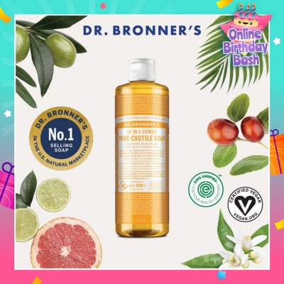 DR BRONNER'S Citrus Orange Castile Liquid Soap 473ml